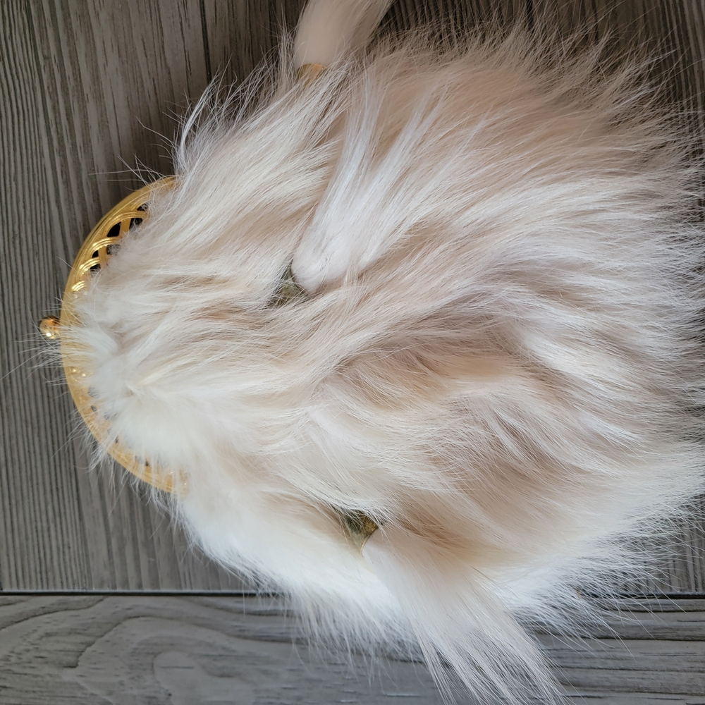Fur Clutch with Gold Accents
